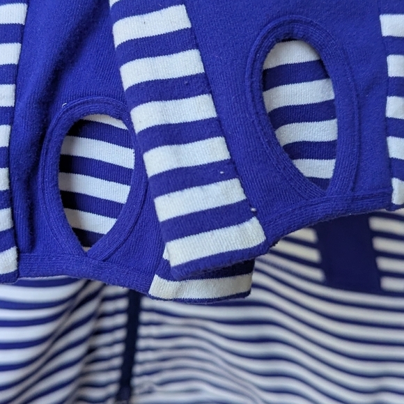 Lululemon In Stride Jacket Pigment Blue White Narrow Bold Stripe Size 6 - Picture 4 of 9